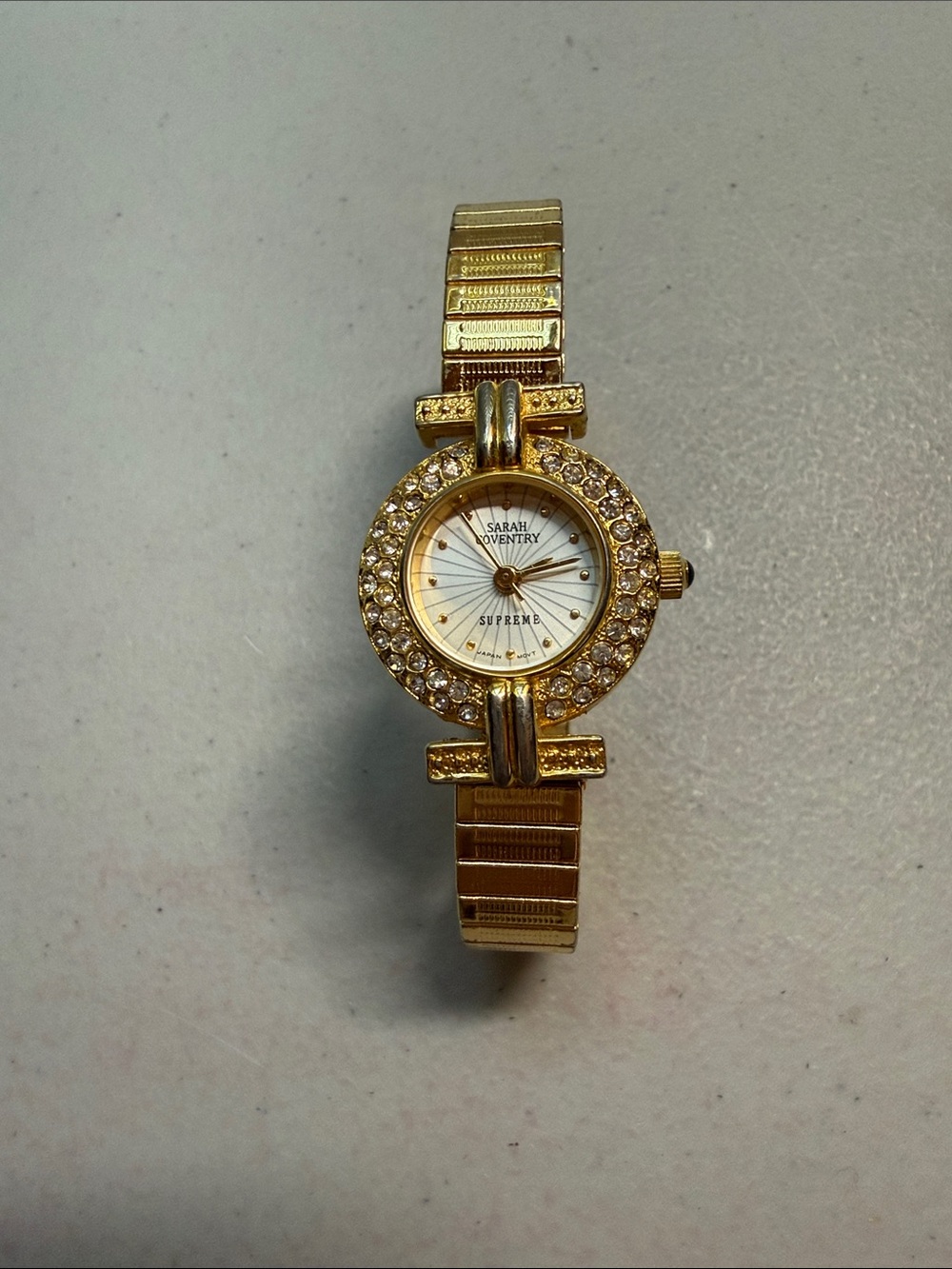 Sarah Coventry Supreme Gold Crystal Accent Women's Watch - Goldtone